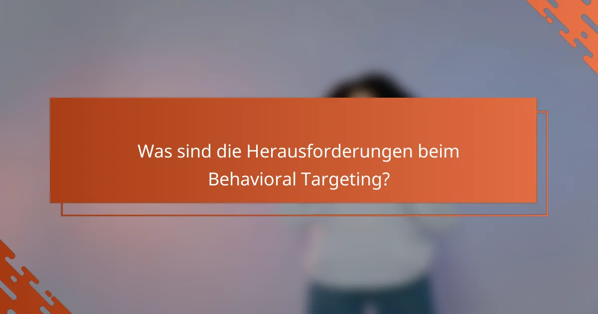 Was sind die Herausforderungen beim Behavioral Targeting?