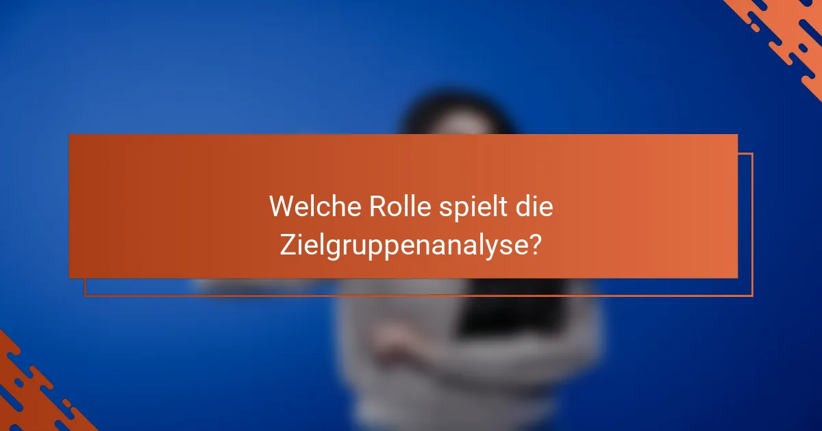 Welche Rolle spielt die Zielgruppenanalyse?