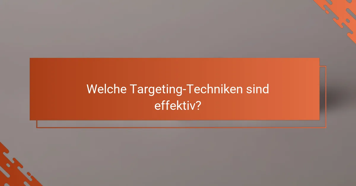 Welche Targeting-Techniken sind effektiv?