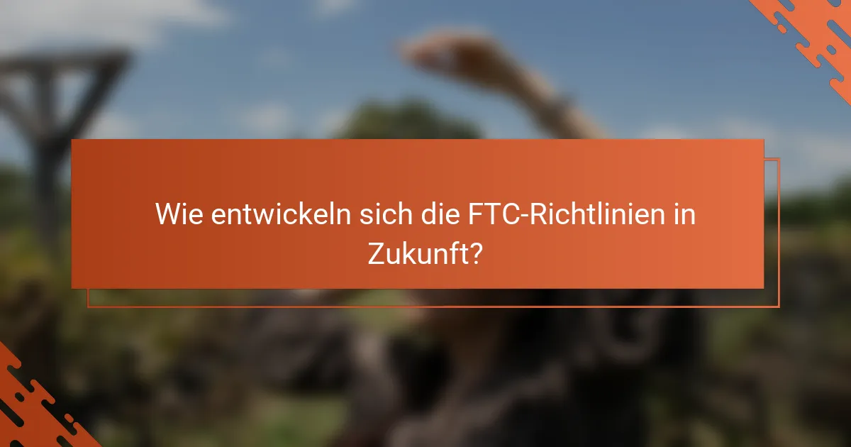 Wie entwickeln sich die FTC-Richtlinien in Zukunft?