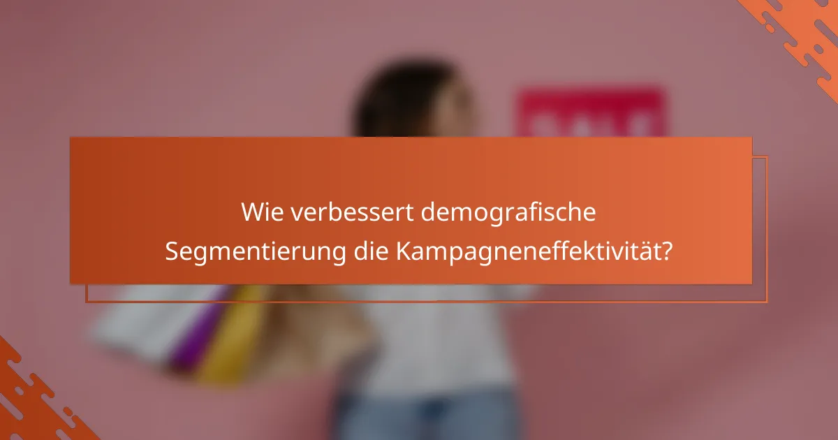 Wie verbessert demografische Segmentierung die Kampagneneffektivität?